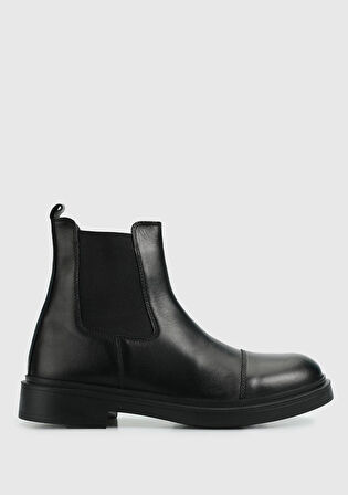 Siyah Deri Erkek Bot
