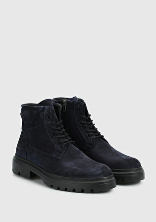 Lacivert Deri Erkek Bot