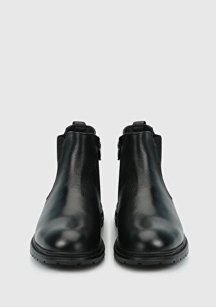 Siyah Deri Erkek Bot
