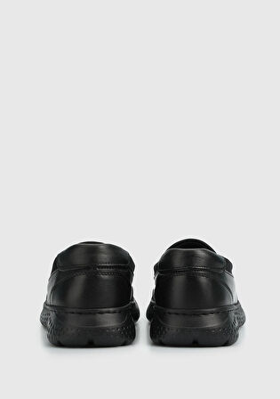 Siyah Deri Kadın Ayakkabı