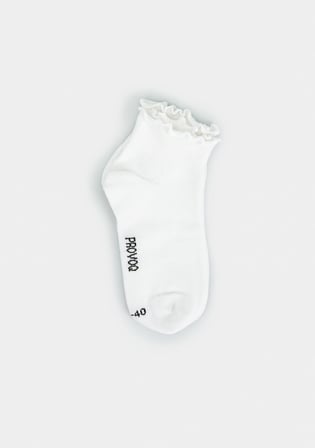 Beyaz  Provoq PP01 Fırfırlı Beyaz