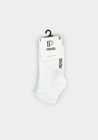Beyaz  Provoq PP01 Fırfırlı Beyaz