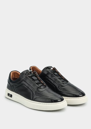 Siyah Deri Erkek Sneaker