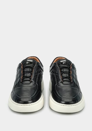 Siyah Deri Erkek Sneaker
