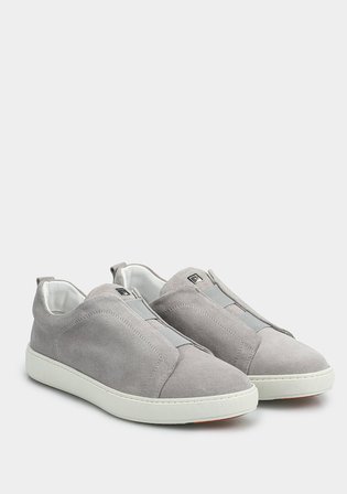 Gri Deri Erkek Sneaker
