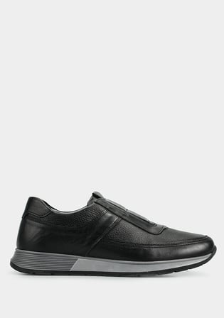 Siyah Deri Erkek Sneaker