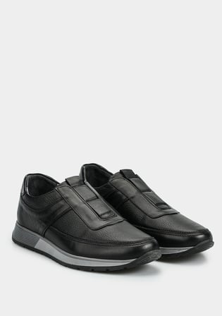 Siyah Deri Erkek Sneaker
