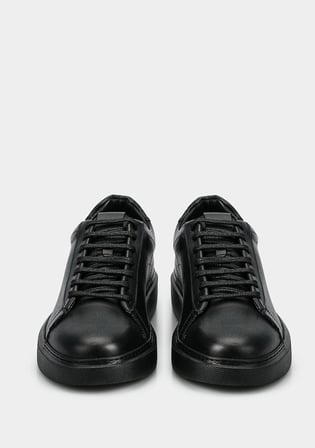 Siyah Deri Erkek Sneaker
