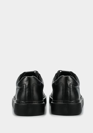 Siyah Deri Erkek Sneaker