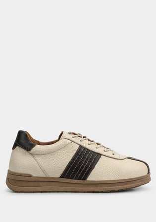 Bej Deri Kadın Sneaker
