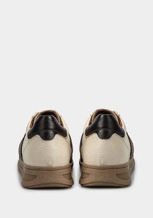 Bej Deri Kadın Sneaker