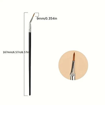 Eğimli Eyeliner Fırçası, Düz Kapatıcı Fırça,  Detaylı Makyaj için İnce Kavisli Fırça