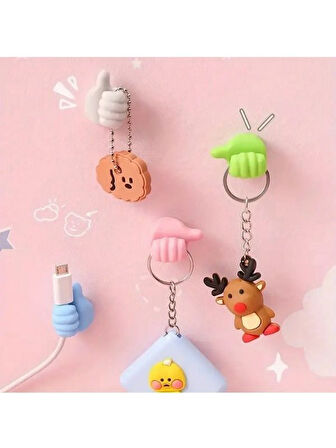 5 Lİ Yüksek Kaliteli Parlatılmış Plastik Parmak Duvar ASKISI