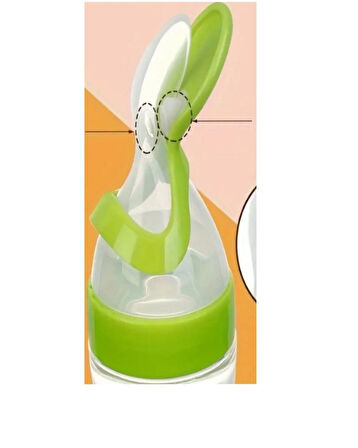 Silikon Çocuk Yemek Torbası ve Sıkma Kaşığı