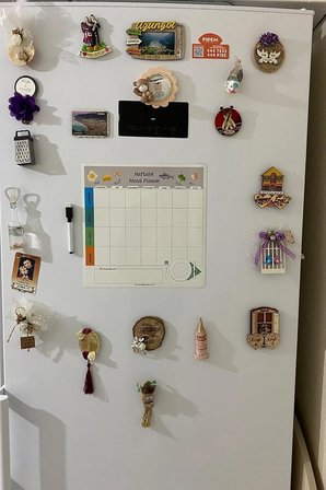 Haftalık Menü Planlayıcı Magnet Mıknatıslı Yazı Tahtası Buzdolabı Magneti Pano 30x30 Cm + Kalem