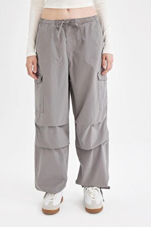 DeFacto Coool Paraşüt Poplin Pantolon Basic Düz Cepli Beli Lastikli A6266AX24AUGR67