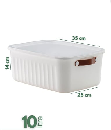 1 Adet Düzenleyici Kapaklı Kutu, Dekoratif Saklama Kutusu, Organizer (35cm*25cm*14cm) BEYAZ 10 LİTRE