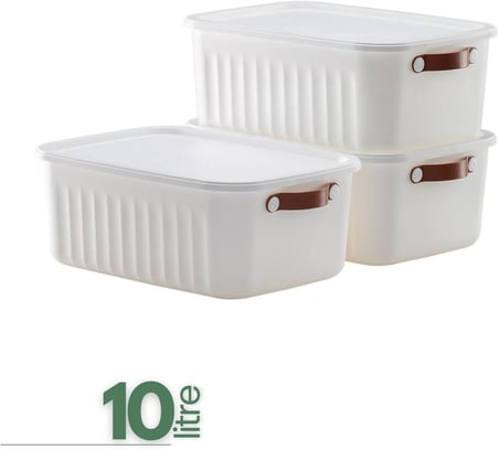 1 Adet Düzenleyici Kapaklı Kutu, Dekoratif Saklama Kutusu, Organizer (35cm*25cm*14cm) BEYAZ 10 LİTRE