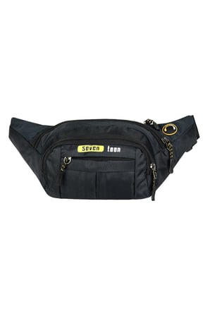 4954 Su Geçirmez Çok Bölmeli Kulaklık Çıkışlı Siyah Bel Çantası (Bum Bag)