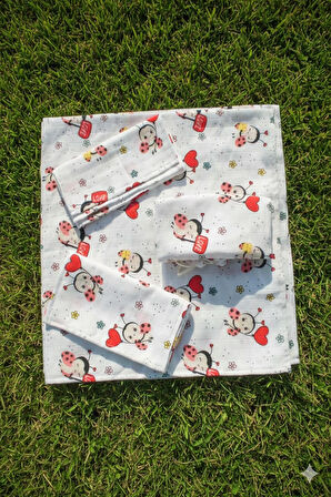 More Home Bebek Müslin Bez Battaniye Set 7 Parça  Uğur Böceği
