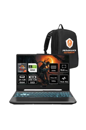 Tuf A15 R7-7445HS 24GB 256GB SSD RTX3050/4GB 144Hz FHD 15.6" FDOS Gaming Laptop & PER4 ÇANTA