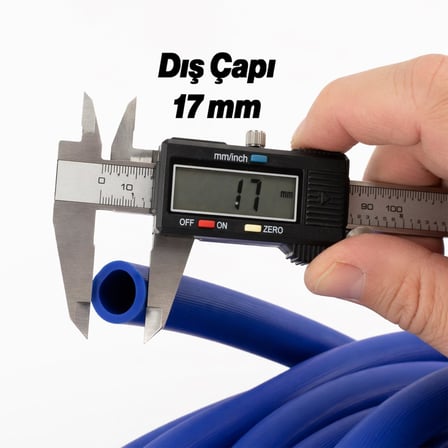 Süper Mavi Kauçuklu Bahçe Hortumu 25 Metre Ekstra Kalın Sağlam Su Sulama Yıkama Hortum 12.5 mm 1/2"
