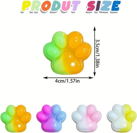 4 Adet Minik Kedi Patisi Pufi Taba Squishy Stres Oyuncağı Pati Sukuşi