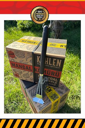 Mangal Izgara Barbekü Temizleme Fırçası Kazıyıcı - 41 cm, Dayanıklı Sap, 360° Temizlik