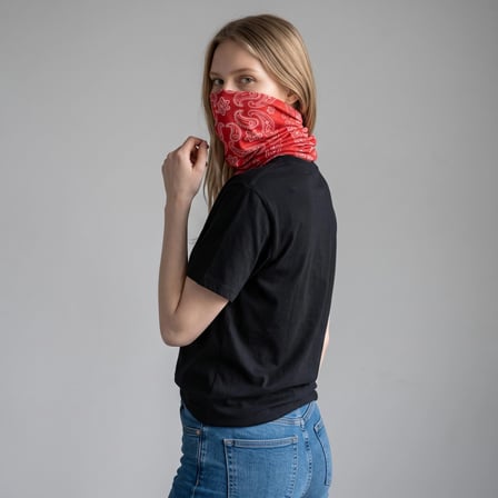 Çok Fonksiyonlu Dikişsiz Kırmızı Bandana-Motosiklet Yüz Maskesi, Spor Kafa Bandı ve Boyunluk