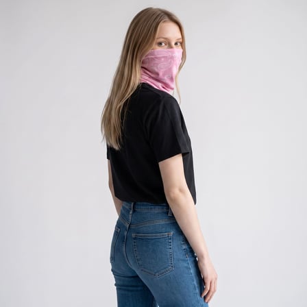 Çok Fonksiyonlu Dikişsiz Pembe Bandana-Motosiklet Yüz Maskesi, Spor Kafa Bandı ve Boyunluk