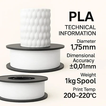 Pla+ Filament 1.75mm 1 Kg - Beyaz