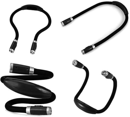 Ayarlanabilir, Esnek LED Işığı, Okuma, Çalışma İçin... Serbest Elle Asmak İçin Boyuna, Siyah