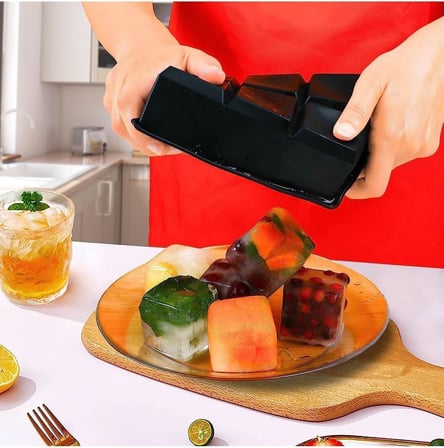 Buz Kalıbı Kare Çok Amaçlı Buz Küpü Kalıbı | | Kare Buz Küpü Kasesi 6 Bölmeli | Kolay Serbest Bırakma Kahve Ev Yapımı Dondurucu için Buz Kalıpları XXL (1 Adet)