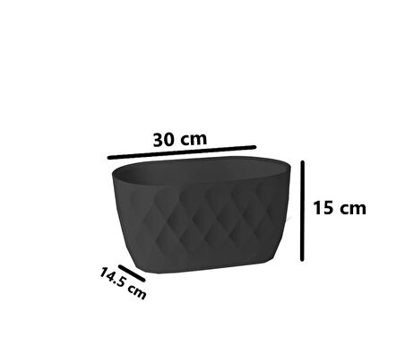 Omnipazar KRS-471 Dekoratif Yakamoz Balkon Saksı 3.5 Litre No 1
