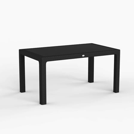 90 x 150 Bambu Plastik Dikdörtgen Rattan Camsız Bahçe Balkon Teras Masası (Antrasit)