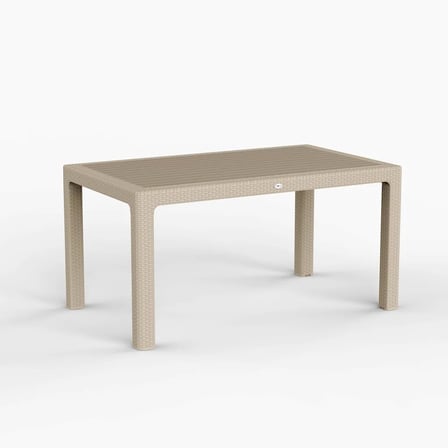 90 x 150 Bambu Plastik Dikdörtgen Rattan Camsız Bahçe Balkon Teras Masası (Antrasit)