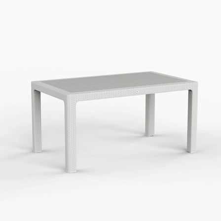 90 x 150 Bambu Plastik Dikdörtgen Rattan Camsız Bahçe Balkon Teras Masası (Antrasit)