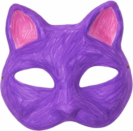 3D Baskı Kedi Maskesi – 6’lı Boya Seti ve Fırça Dahil DIY Boyama Maskesi