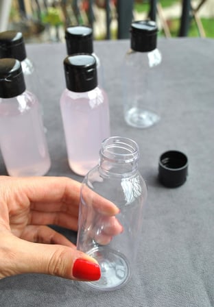 6 Adet 100 ml Siyah Fliptop Kapaklı Şeffaf Kolonya Şişesi Doldurulabilir Pet Şişe Şampuan Krem Seyahat Boy