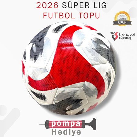 2026 Türkiye Süper Lig Futbol Topu Dayanıklı Halı Çim ve Beton Zemin için Uygun Yeni Sezon Hibrit No: 5 Maç ve Antrenman Topu (Pompa Hediyeli)