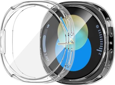 [Soft-Case] Samsung Galaxy Watch 8 44mm için 360° Kasa Koruyucu Yumuşak TPU Kılıf Dokunmatiği ve Netliği Etkilemeyen Darbelere Karşı Galaxy Watch 8 44mm Ekran Koruyuculu Kılıf (Şeffaf)