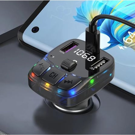 Bluetooth 5.3 FM Transmitter Araç İçi PD 30W Çıkışlı LED Renk Seçenekli, 028GNXY83