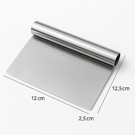 Paslanmaz Çelik Hamur Kazıyıcı, Ergonomik Saplı, Çok Amaçlı Hamur Kesici ve Tezgah Temizleyici Mutfak Spatulası