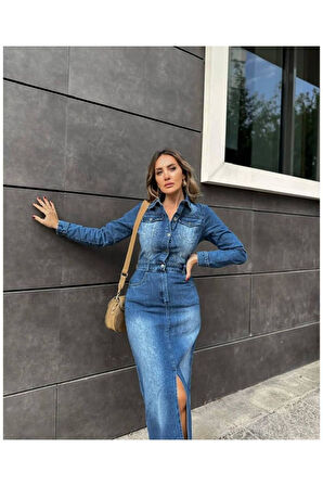 Yırtmaç detaylı kotelbise