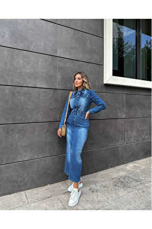 Yırtmaç detaylı kotelbise