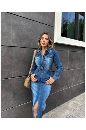 Yırtmaç detaylı kotelbise