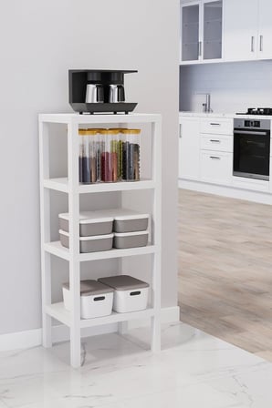 Mithra Life 4 Katlı Plastik Beyaz Banyo Mutfak Rafı MIT1049