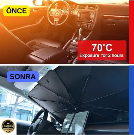 Volkswagen Golf 5 2004-2010 Uyumlu Oto Güneşlik Şemsiye ve Park Numaratör