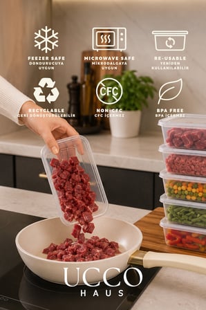 10 Adet 500Ml Ekonomik Plastik Buzdolabi Dondurucu Erzak Sizdirmaz Saklama Kabi Buzluk Organizer