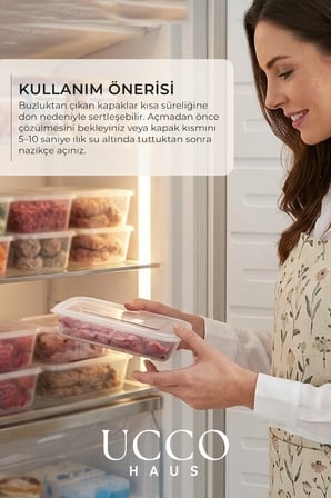 10 Adet 500Ml Ekonomik Plastik Buzdolabi Dondurucu Erzak Sizdirmaz Saklama Kabi Buzluk Organizer